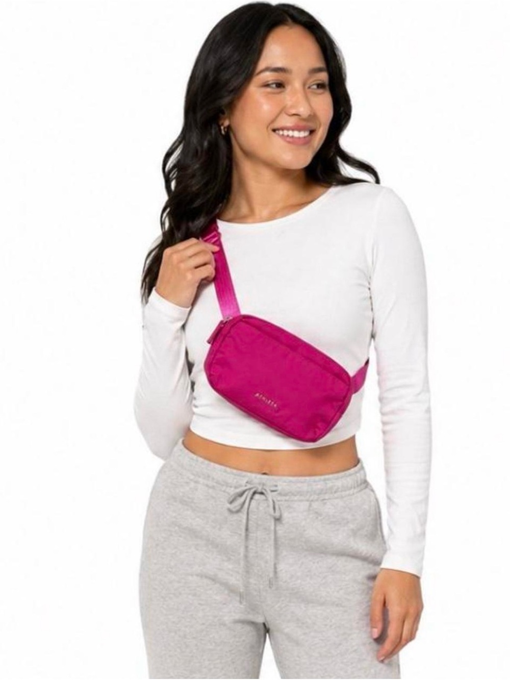 ATHLETA Pink Belt Bag / Fanny Pack + NWT Hair Ties Bundle - Picture 1 of 8